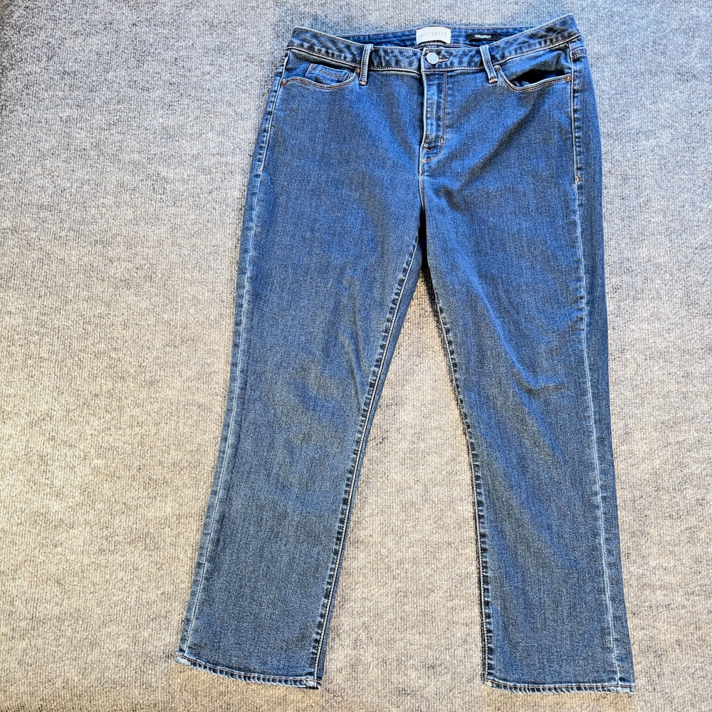 Parker Smith Straight Leg Jeans Womens 32 Blue Stretch Denim Mid Rise